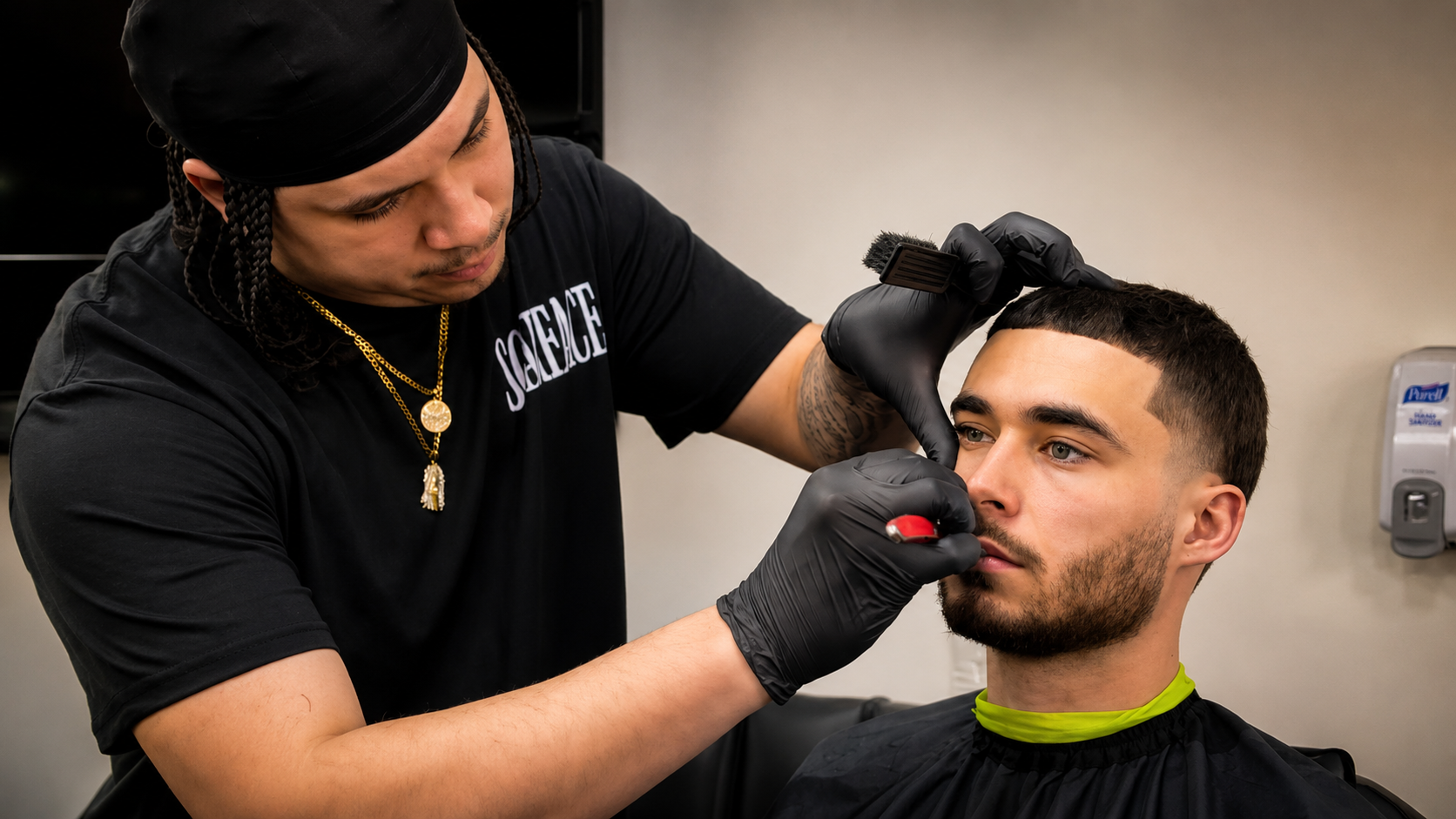 Jimbo, barber at The Barber's Factory